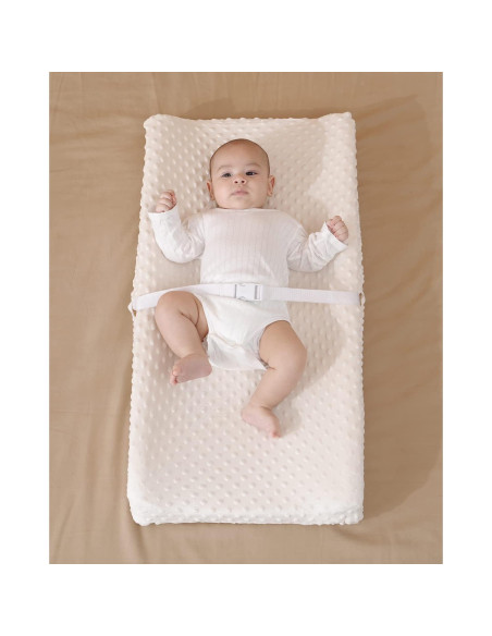 Funda de Cambiador Sólida Beige Minky 81x41 cm Lavable