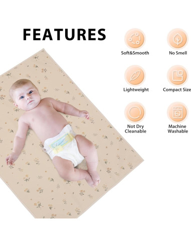 Alfombrilla de Cambio de Bebé Cuero Vegano Plegable 71x51cm