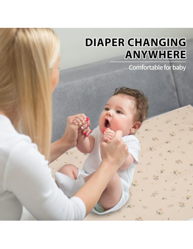 Alfombrilla de Cambio de Bebé Cuero Vegano Plegable 71x51cm