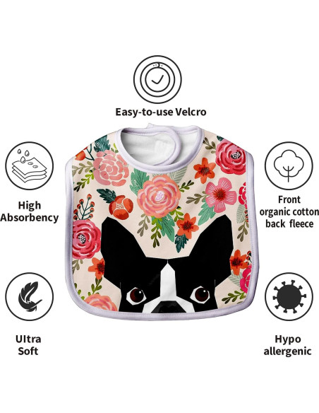 Babero Premium para Bebés Granbey Perro Boston Terrier 27x35cm