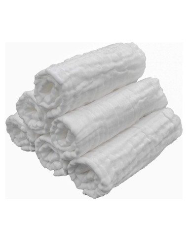 Paquete de 6 Paños de Algodón Muselina LollyBanks 30x30 cm