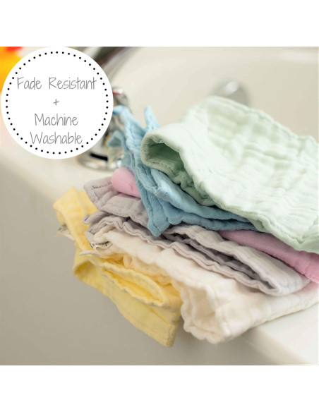 Paquete de 6 Paños de Algodón Muselina LollyBanks 30x30 cm Paquete de 6 Paños de Algodón Muselina LollyBanks 30x30 cm