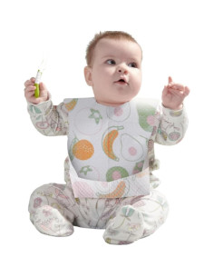 Baberos desechables Sunveno 20 piezas con bolsillo y forro impermeable 2