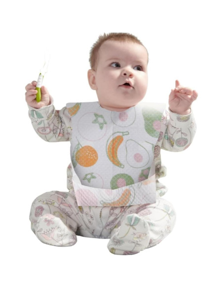 Baberos desechables Sunveno 20 piezas con bolsillo y forro impermeable