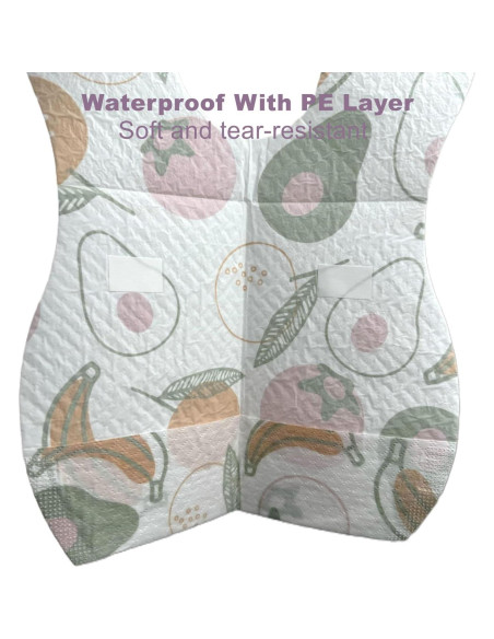 Baberos desechables Sunveno 20 piezas con bolsillo y forro impermeable