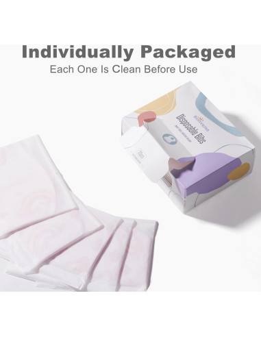 Baberos desechables Sunveno 20 piezas con bolsillo y forro impermeable
