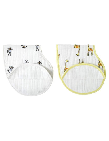 Baberos Burpy Aden + Anais 2 Pack Muselina 100% Algodón