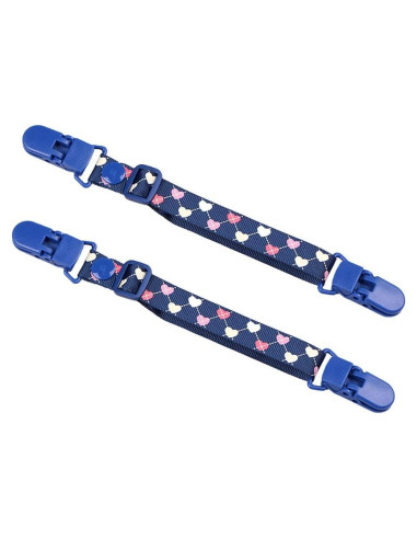 Clip Sostenedor de Babero Ajustable Booge - 2 Pcs Azul Profundo