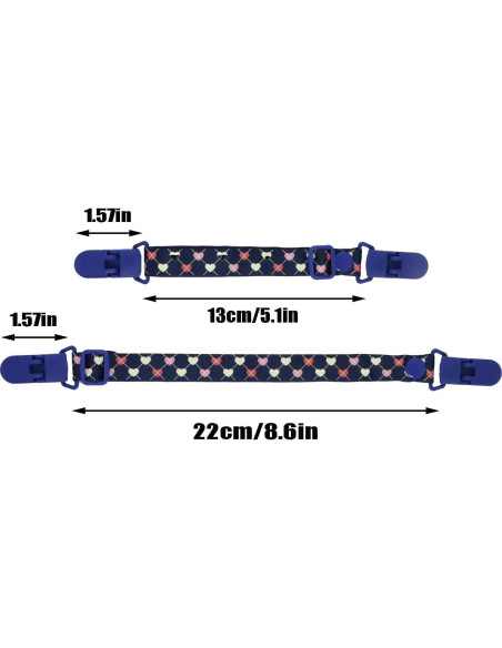 Clip Sostenedor de Babero Ajustable Booge - 2 Pcs Azul Profundo