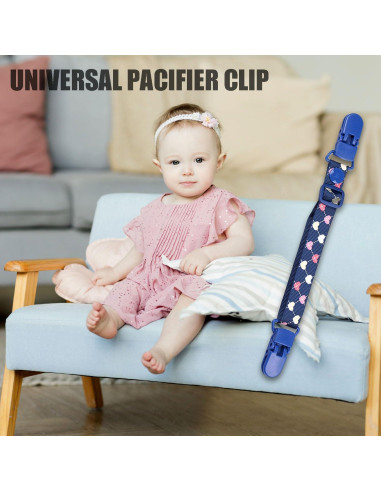 Clip Sostenedor de Babero Ajustable Booge - 2 Pcs Azul Profundo