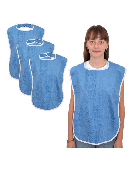 Baberos para Adultos Elaine Karen 3 Pack Algodón Ajustables