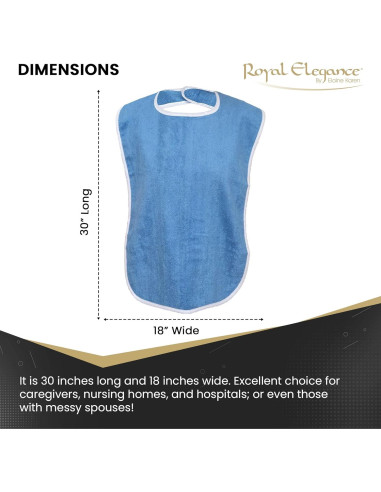 Baberos para Adultos Elaine Karen 3 Pack Algodón Ajustables