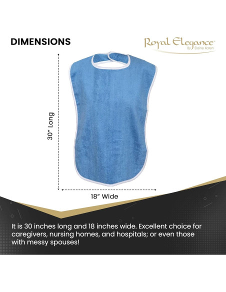 Baberos para Adultos Elaine Karen 3 Pack Algodón Ajustables