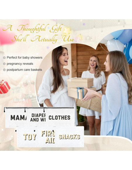 6 Bolsas Organizadoras KUIRAN para Pañales y Maternidad - Negro/Blanco