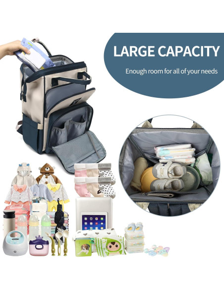 Mochila de Pañales Pomelo Mejor Impermeable Azul Marino Mochila de Pañales Pomelo Mejor Impermeable Azul Marino