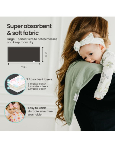 Paños de Eructo para Bebés Copper Pearl - 3 Unidades Grandes Algodón