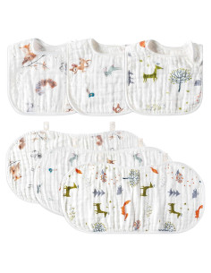 Conjunto de Pañales y Baberos Zainpe Algodón 6 Piezas Animales