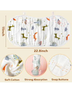 Conjunto de Pañales y Baberos Zainpe Algodón 6 Piezas Animales 2