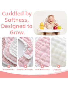 Baberos y Paños de Eructo MUKIN de Muselina - 6 Piezas Algodón 2