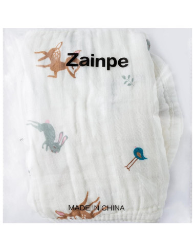 Conjunto de Pañales y Baberos Zainpe Algodón 6 Piezas Animales