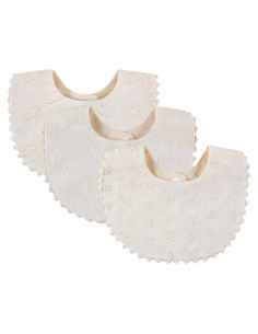 Babero Reversible GZMM Algodón Natural 0-12 Meses 2 Piezas