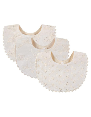 Babero Reversible GZMM Algodón Natural 0-12 Meses 2 Piezas