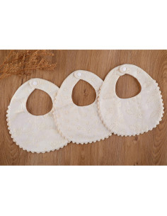 Babero Reversible GZMM Algodón Natural 0-12 Meses 2 Piezas 2