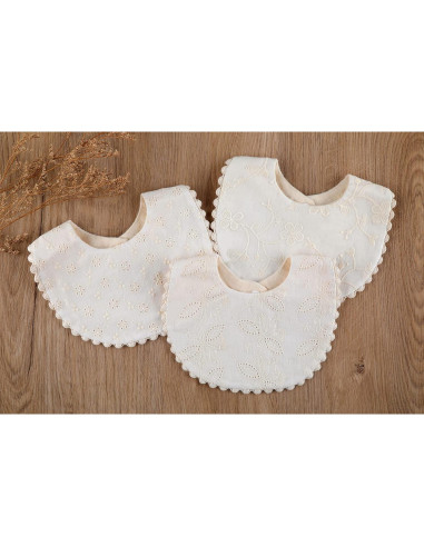 Babero Reversible GZMM Algodón Natural 0-12 Meses 2 Piezas