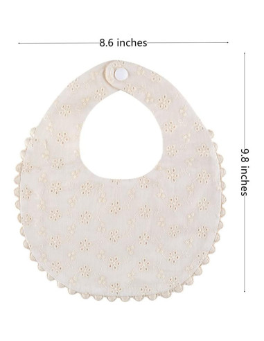 Babero Reversible GZMM Algodón Natural 0-12 Meses 2 Piezas