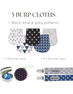 Paquete de 5 Paños de Eructo Dodo Babies - Algodón Suave 2