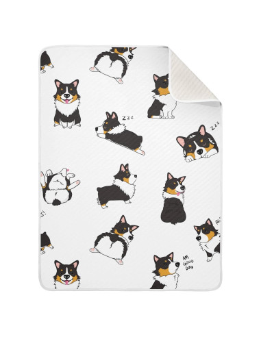 Manta de Envolver para Bebés vvfelixl Corgi 76x102 cm
