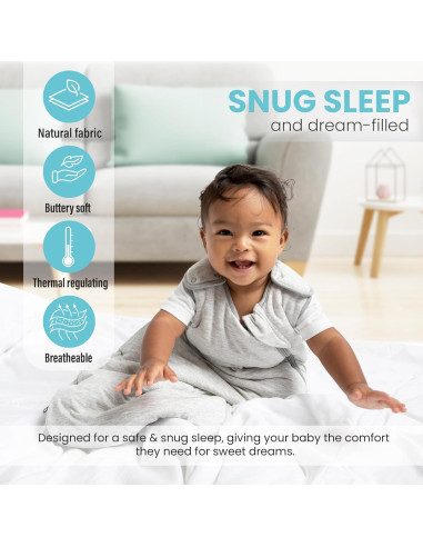 Saco de Dormir Unisex de Bambú 1.0 TOG 18-36 meses - Sage y Gris