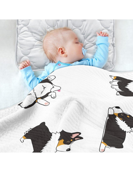 Manta de Envolver para Bebés vvfelixl Corgi 76x102 cm
