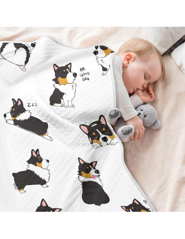 Manta de Envolver para Bebés vvfelixl Corgi 76x102 cm
