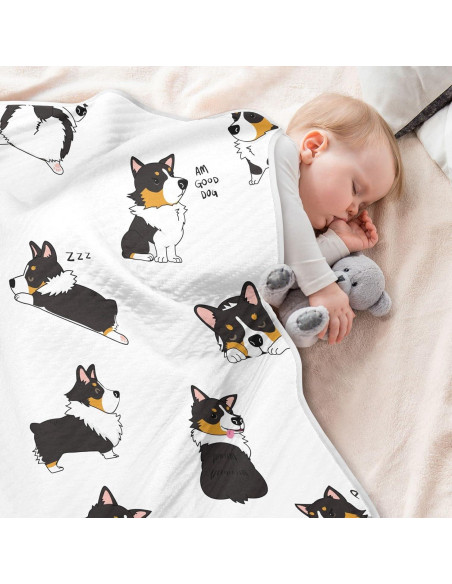 Manta de Envolver para Bebés vvfelixl Corgi 76x102 cm