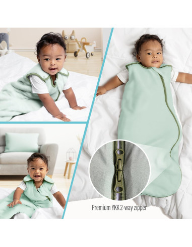 Saco de Dormir Unisex de Bambú 1.0 TOG 18-36 meses - Sage y Gris