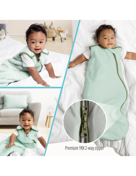 Saco de Dormir Unisex de Bambú 1.0 TOG 18-36 meses - Sage y Gris