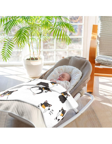Manta de Envolver para Bebés vvfelixl Corgi 76x102 cm