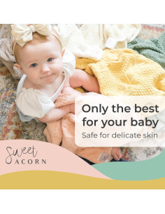 Manta de Bebé Algodón Orgánico Sweet Acorn Amarillo 81x116cm 2