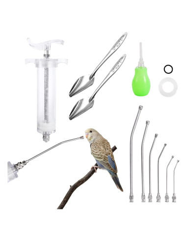 Kit de Jeringa para Alimentar Aves 50ML FULAIERGD con Tubos