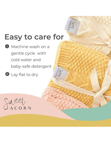Manta de Bebé Algodón Orgánico Sweet Acorn Amarillo 81x116cm