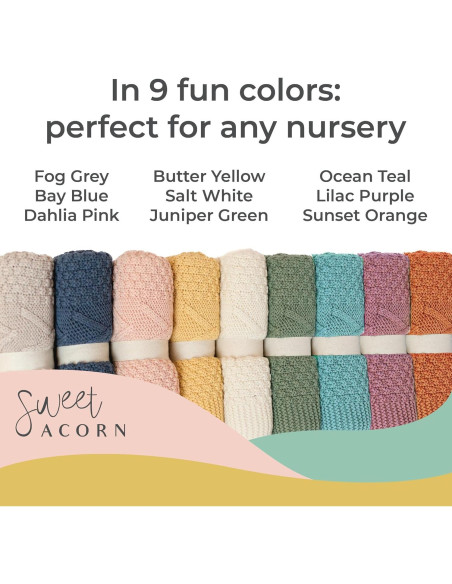 Manta de Bebé Algodón Orgánico Sweet Acorn Amarillo 81x116cm