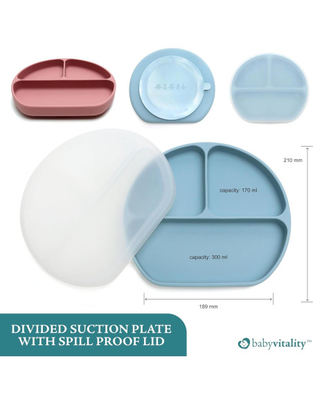 Juego de Alimentación de Silicona BabyVitality 5 Piezas Rosa