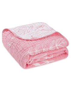 Manta de Muselina para Bebés HardNok 109x109 cm Floral Rosa