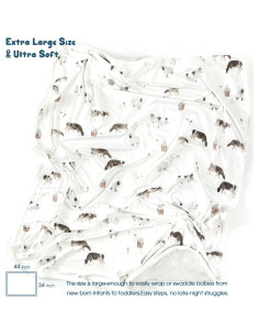 Manta de Swaddle GRSSDER 86x112 cm Animales de Granja 2