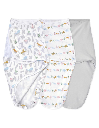 Envoltura Fácil Algodón Aden + Anais 3 Unidades Animales 0-3 Meses