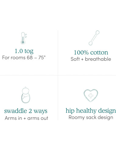 Envoltura Fácil Algodón Aden + Anais 3 Unidades Animales 0-3 Meses