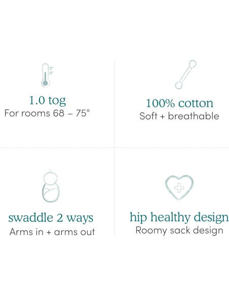 Envoltura Fácil Algodón Aden + Anais 3 Unidades Animales 0-3 Meses