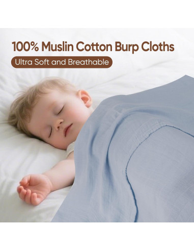 Mantas de Muselina MIGIOL 3 Piezas 119x119 cm Suaves y Transpirables