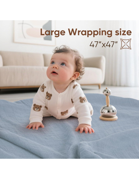 Mantas de Muselina MIGIOL 3 Piezas 119x119 cm Suaves y Transpirables